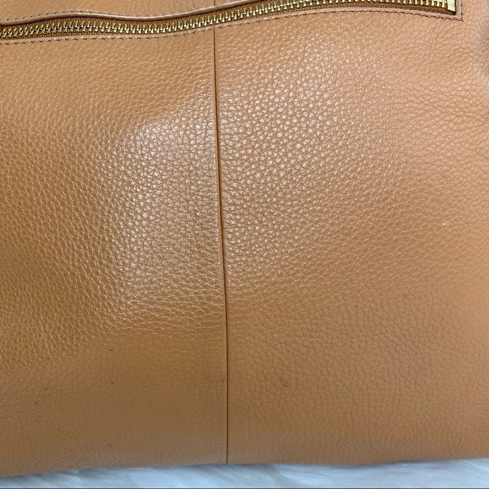 Tory Burch Bombé Slouchy Camel Leather Tote Bag